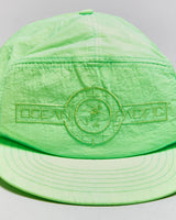 DS Vintage 1980s Ocean Pacific Volt Green Slide Clasp Flat Brim Baseball Cap - OS