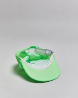 DS Vintage 1980s Ocean Pacific Volt Green Slide Clasp Flat Brim Baseball Cap - OS