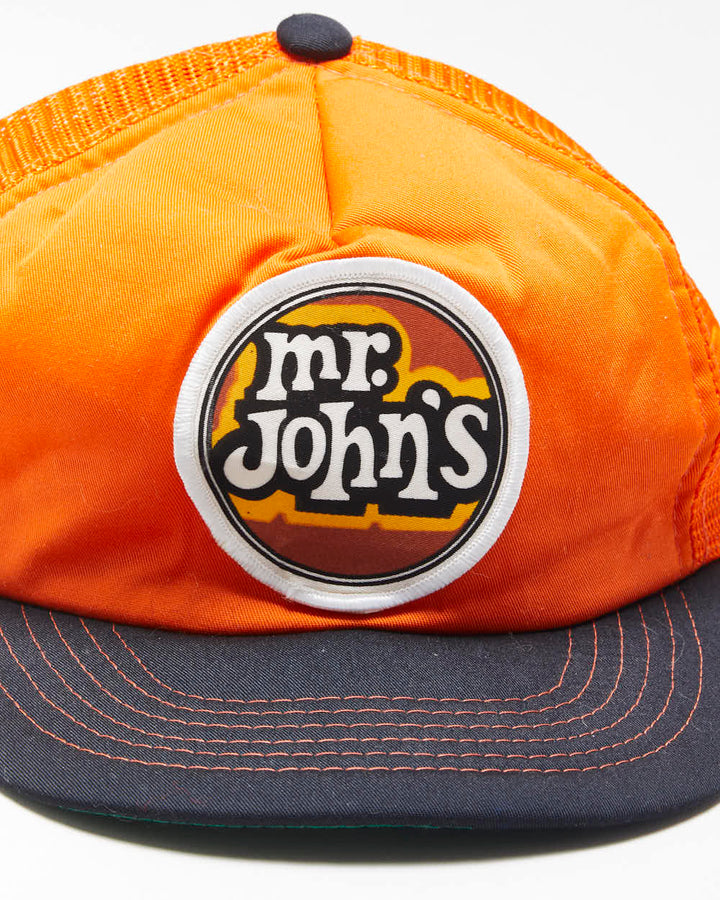 DS Vintage 1990s Mr. Johns Flat Brim Patch Trucker Hat - OS