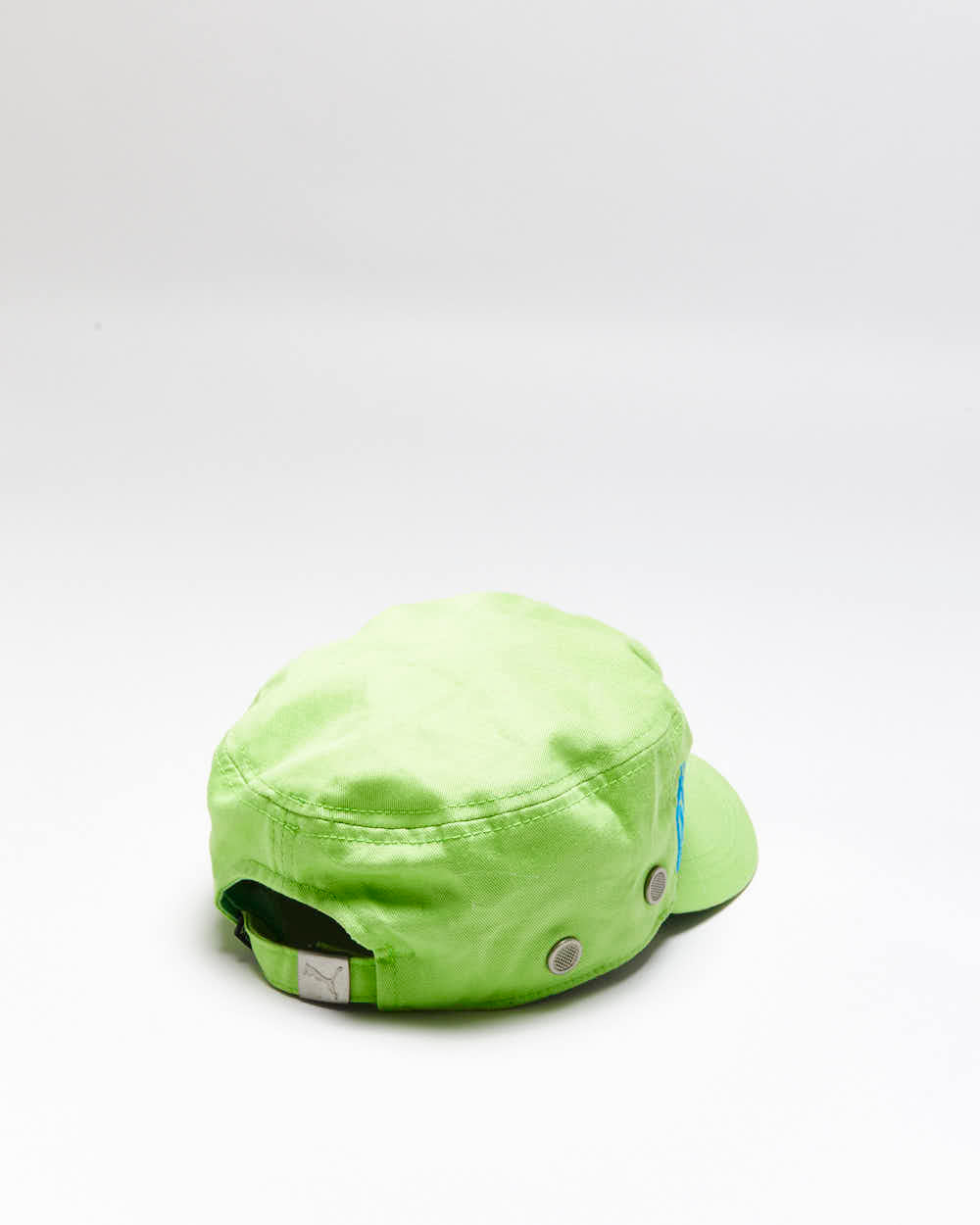 Vintage Y2K 00s Puma Lime Green Embroidered Canvas Army Cap - OS