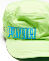 Vintage Y2K 00s Puma Lime Green Embroidered Canvas Army Cap - OS