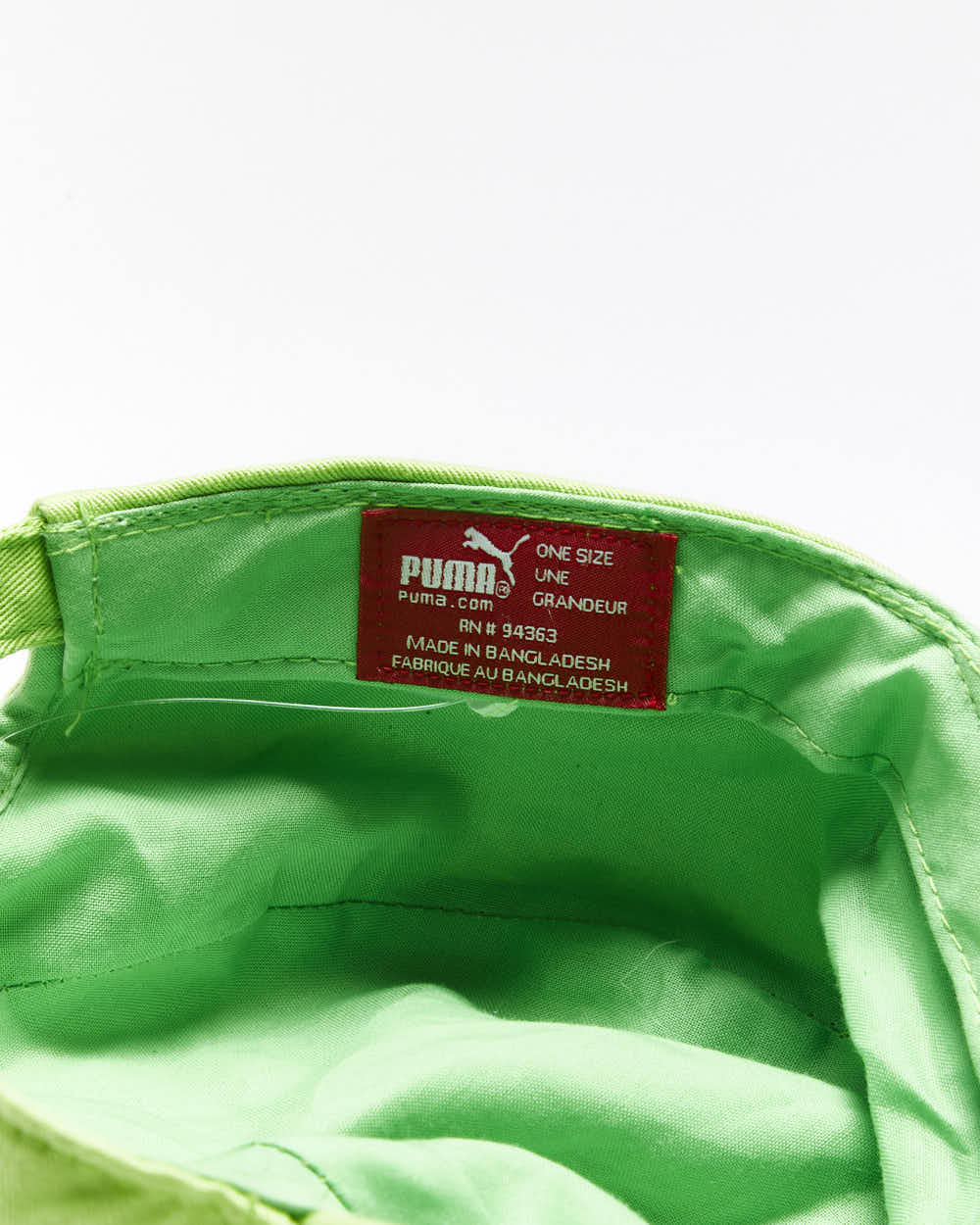 Vintage Y2K 00s Puma Lime Green Embroidered Canvas Army Cap - OS