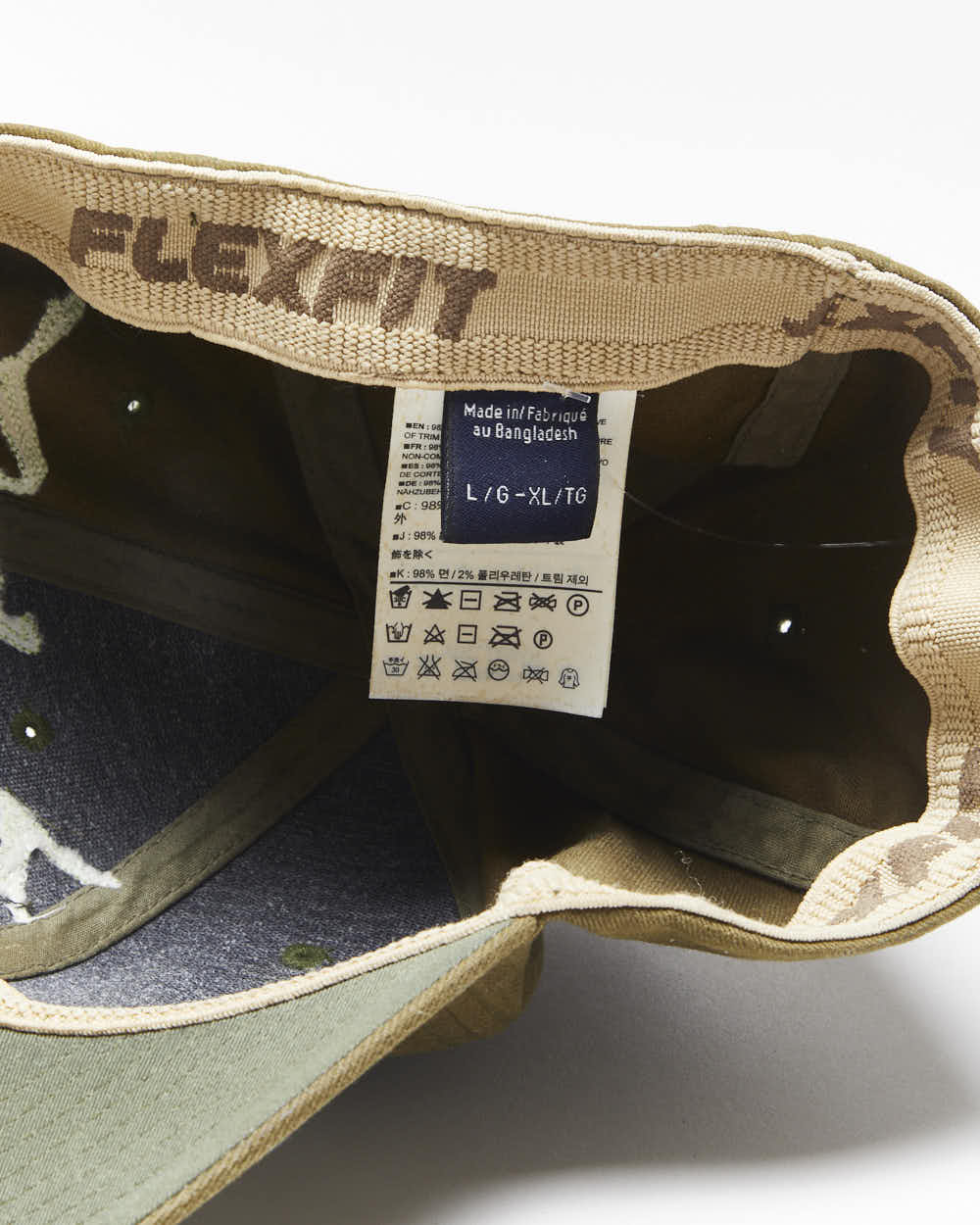 Vintage Arc'teryx Khaki Big Bird Embroidered Canvas FlexFit Baseball Cap - L/XL