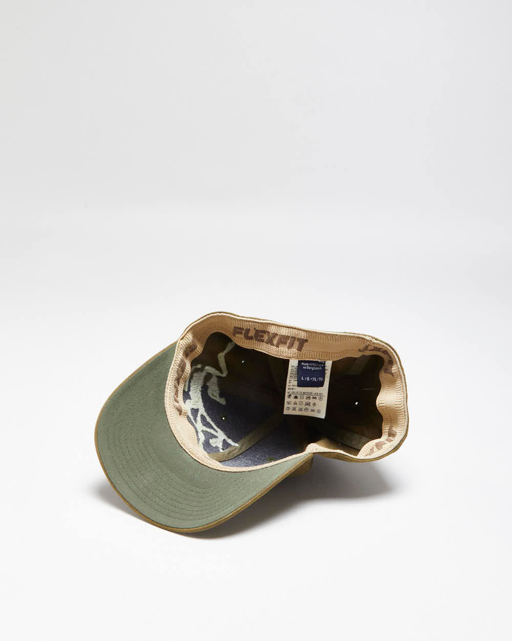 Vintage Arc'teryx Khaki Big Bird Embroidered Canvas FlexFit Baseball Cap - L/XL