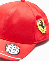 2025 Puma SF Ferrari Racing F1 Team Leclerc Embroidered Baseball Snapback - OS