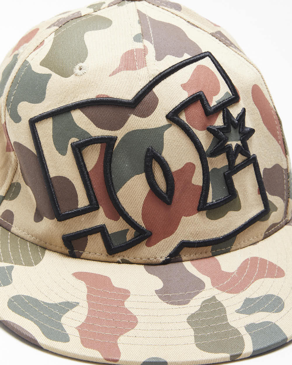 Vintage DC Shoe Co Duck Camo Canvas Embroidered 210 Fitted Baseball Cap - L