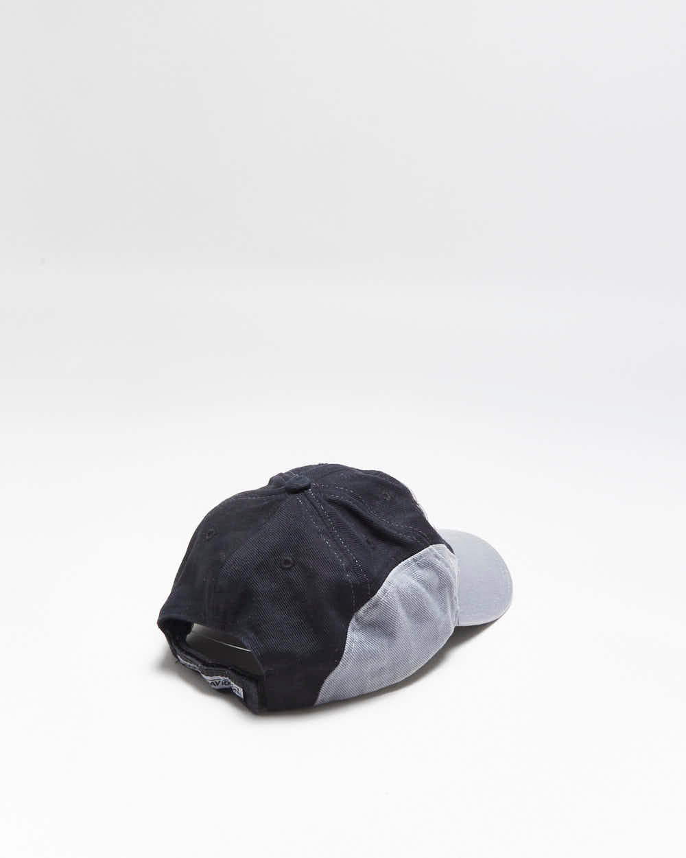 Vintage Harley Davidson Embroidered Canvas Denim Velcro Baseball Cap - OS