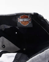 Vintage Harley Davidson Embroidered Canvas Denim Velcro Baseball Cap - OS