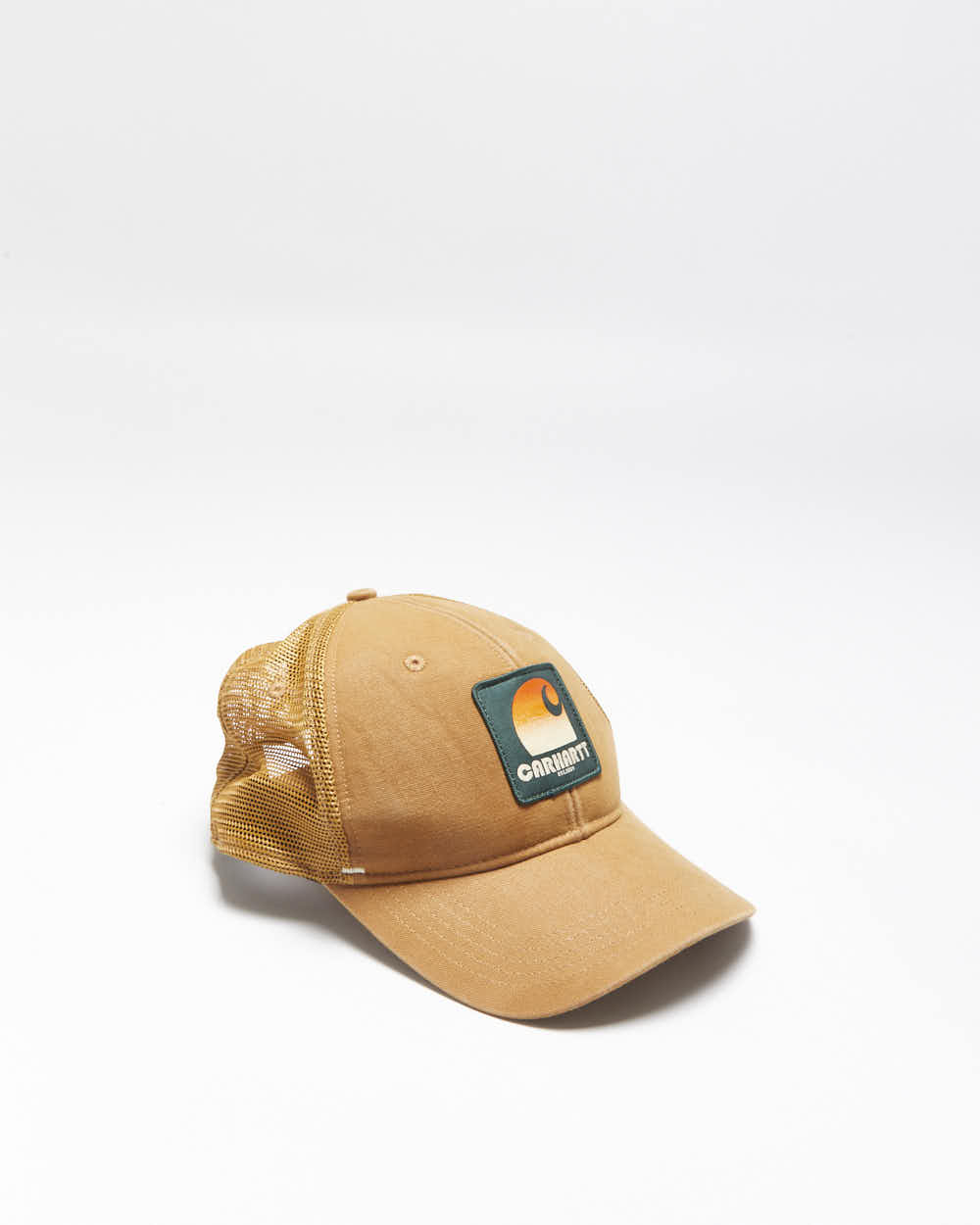 2024 Carhartt Sunset C Patch Rugged Flex Tan Canvas Trucker Hat - OS