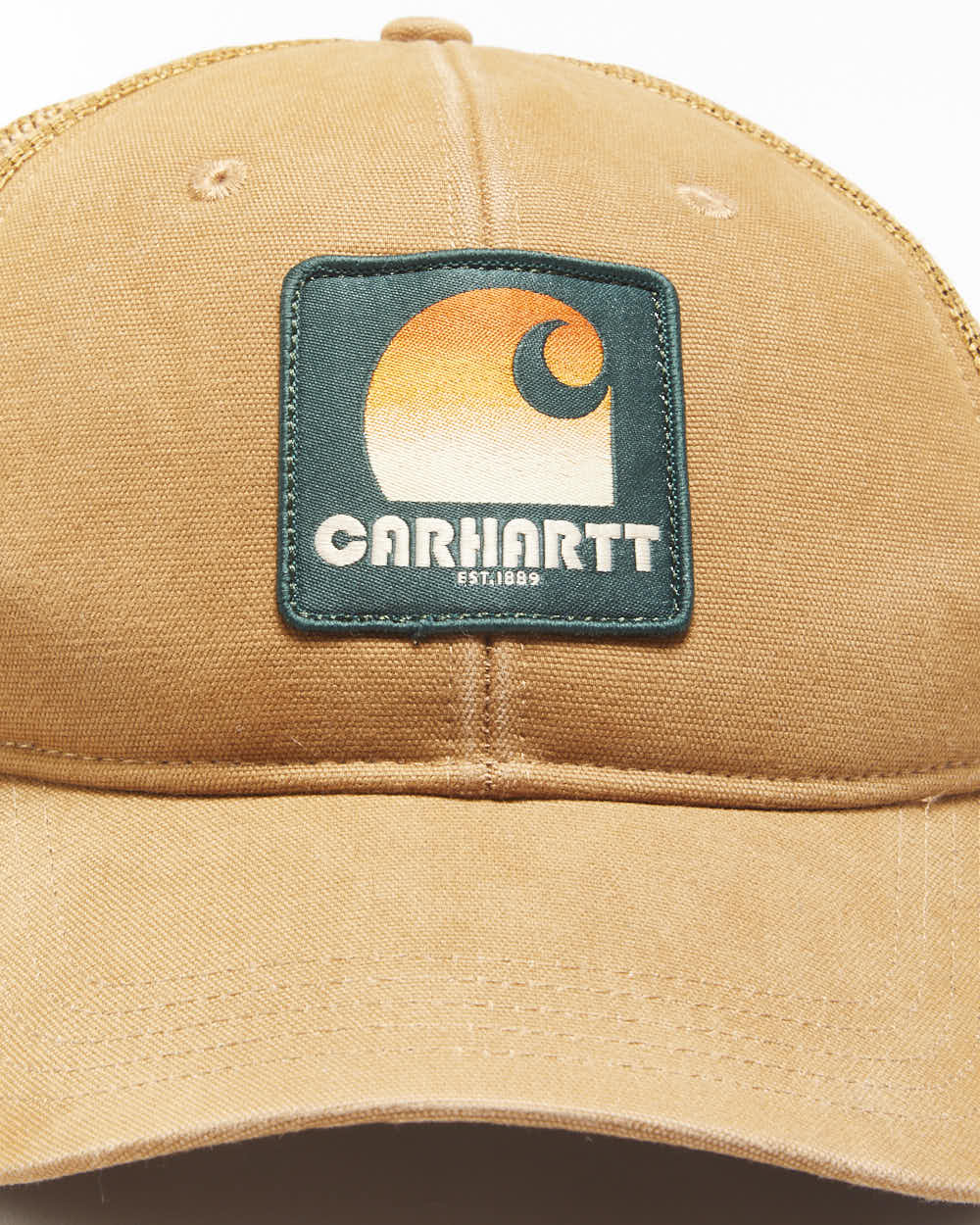 2024 Carhartt Sunset C Patch Rugged Flex Tan Canvas Trucker Hat - OS