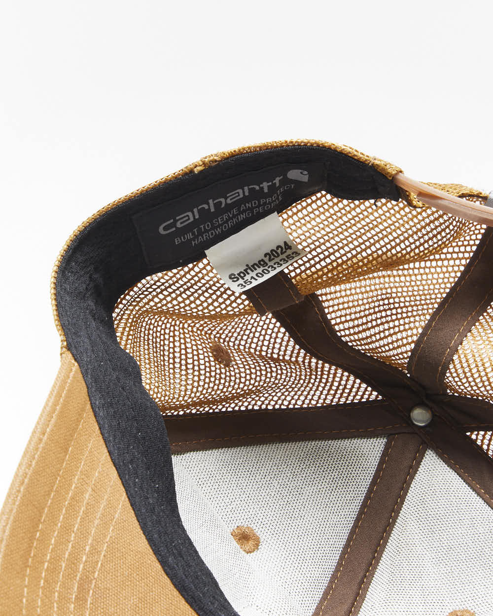 2024 Carhartt Sunset C Patch Rugged Flex Tan Canvas Trucker Hat - OS