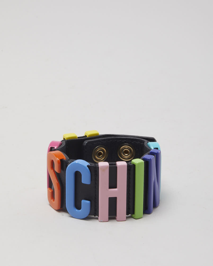 Moschino Leather Lettering Bracelet