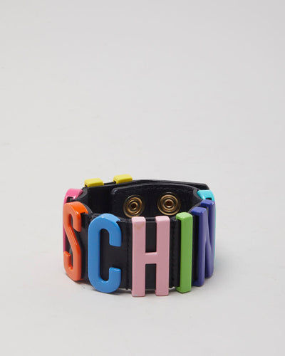 Moschino Leather Lettering Bracelet