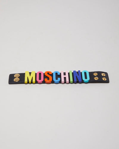 Moschino Leather Lettering Bracelet