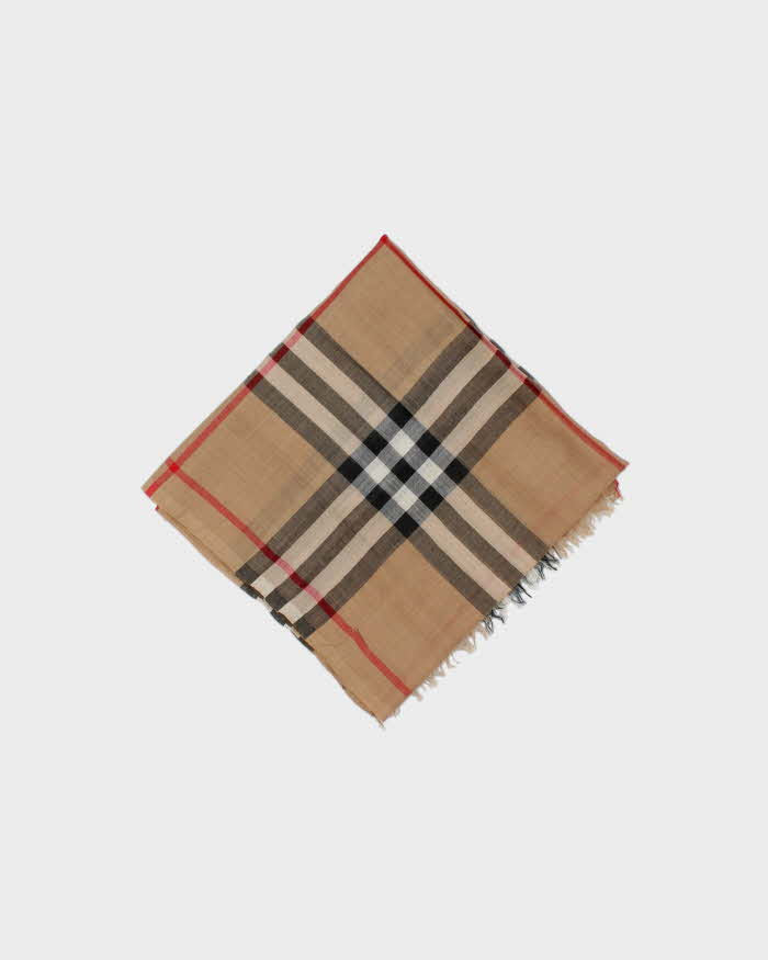 Vintage Y2K 00s Burberry Silk & Cashmere Blend Nova Check Large