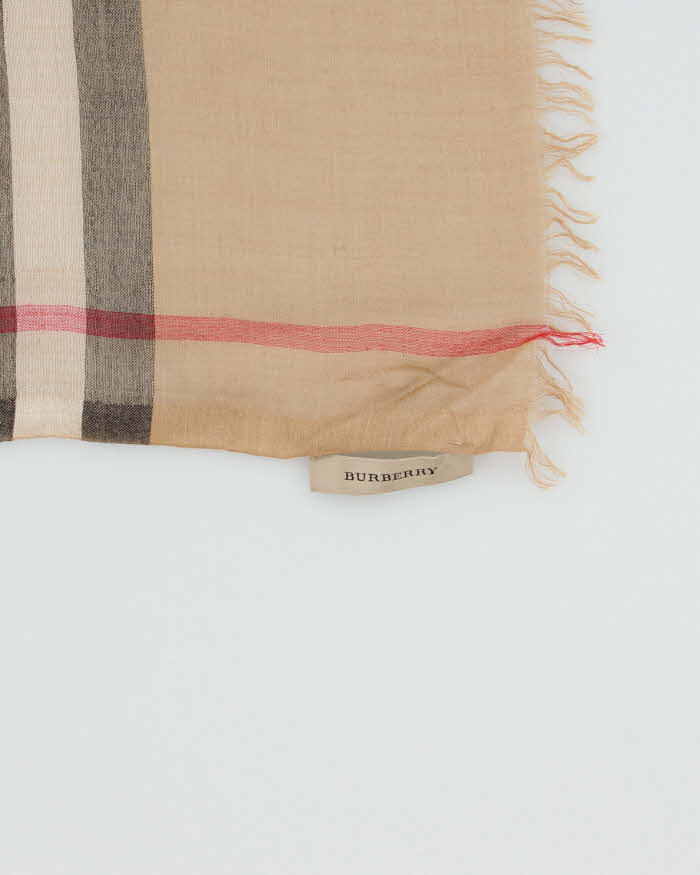 Vintage Y2K 00s Burberry Silk & Cashmere Blend Nova Check Large