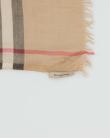 Vintage Y2K 00s Burberry Silk &amp; Cashmere Blend Nova Check Large Shawl Scarf