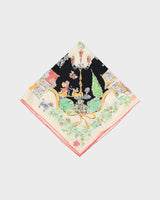 Vintage 2000s Salvatore Ferragamo 'Life In Paris' Hand Rolled Silk Scarf