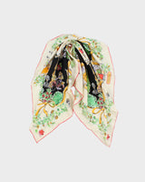Vintage 2000s Salvatore Ferragamo 'Life In Paris' Hand Rolled Silk Scarf