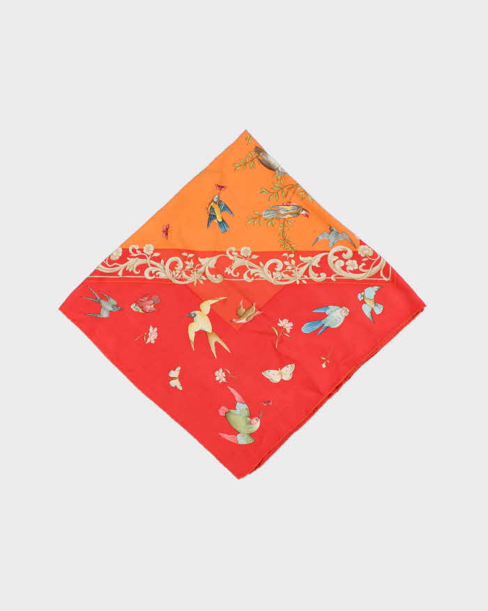 Vintage 2000s Salvatore Ferragamo Baroque Wildlife Hand Rolled Silk Scarf