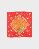 Vintage 2000s Salvatore Ferragamo Baroque Wildlife Hand Rolled Silk Scarf