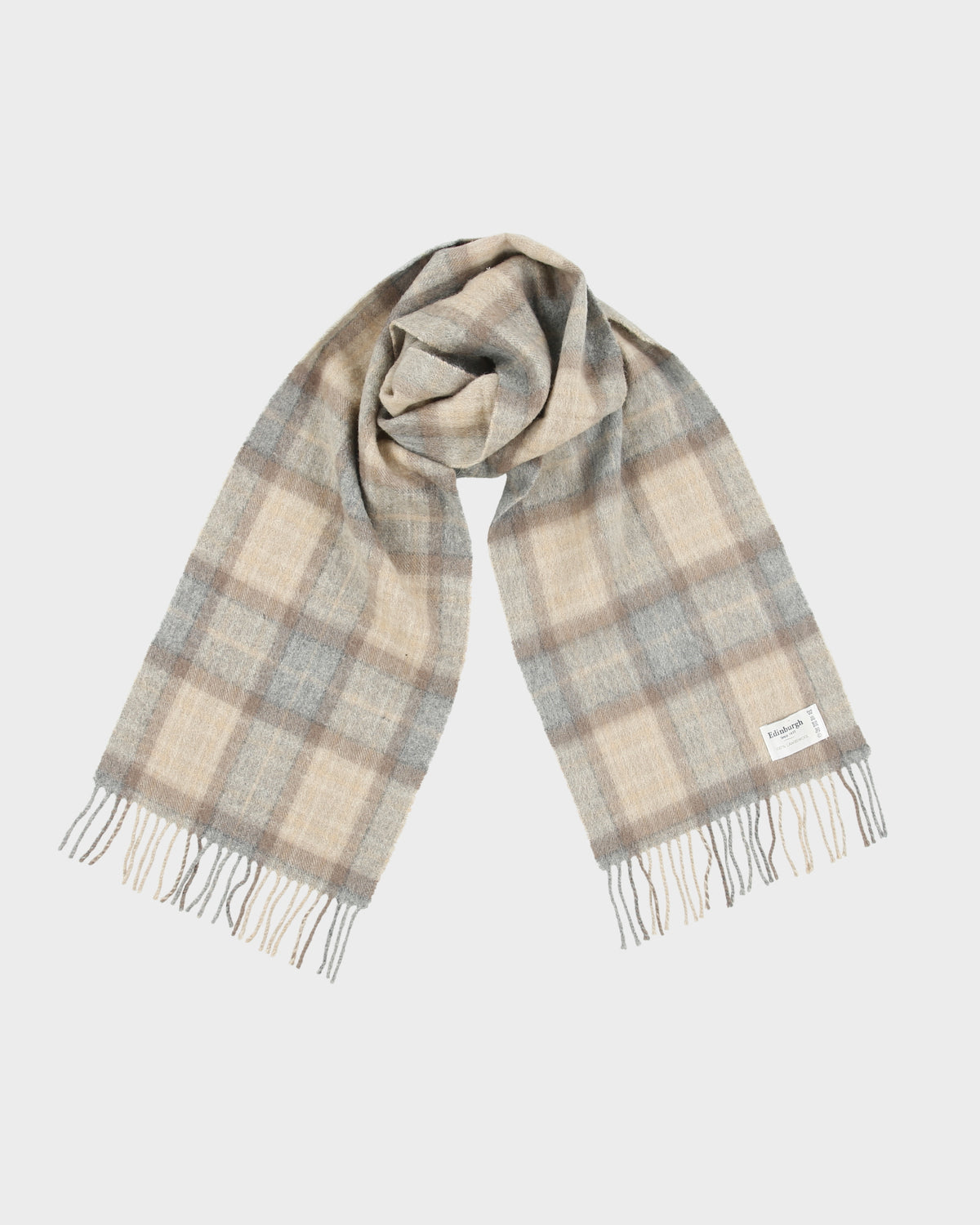 Vintage Edinburgh Lambswool Checked Scarf