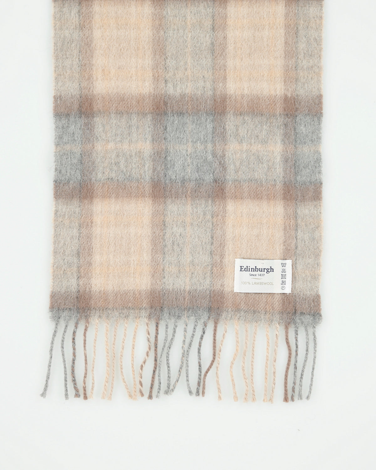 Vintage Edinburgh Lambswool Checked Scarf