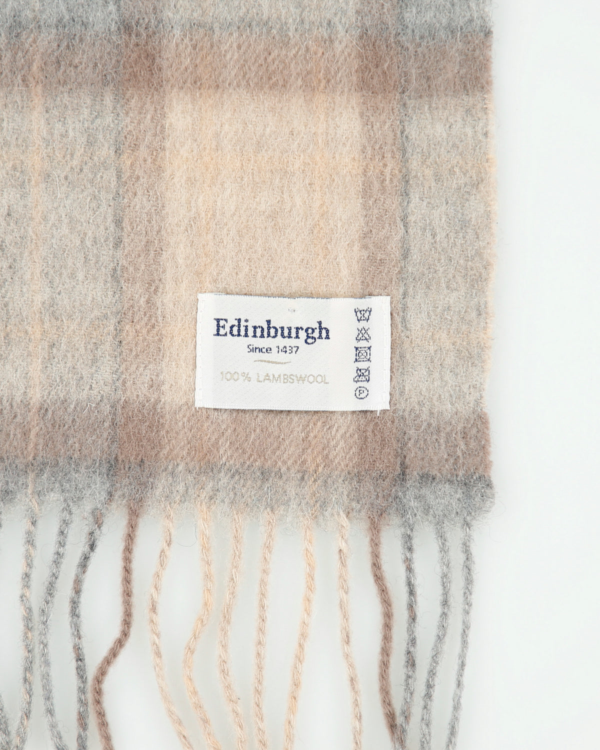 Vintage Edinburgh Lambswool Checked Scarf