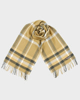 Vintage Made In Scotland Cashmere Checked Scarf