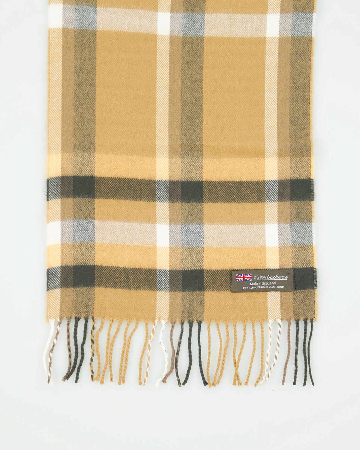 Vintage Made In Scotland Cashmere Checked Scarf