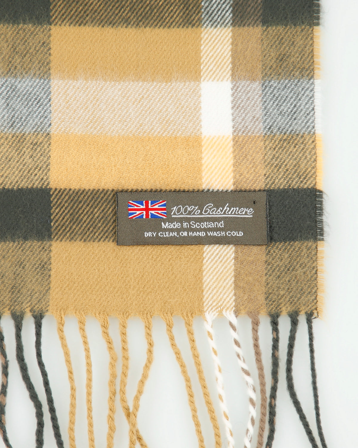 Vintage Made In Scotland Cashmere Checked Scarf