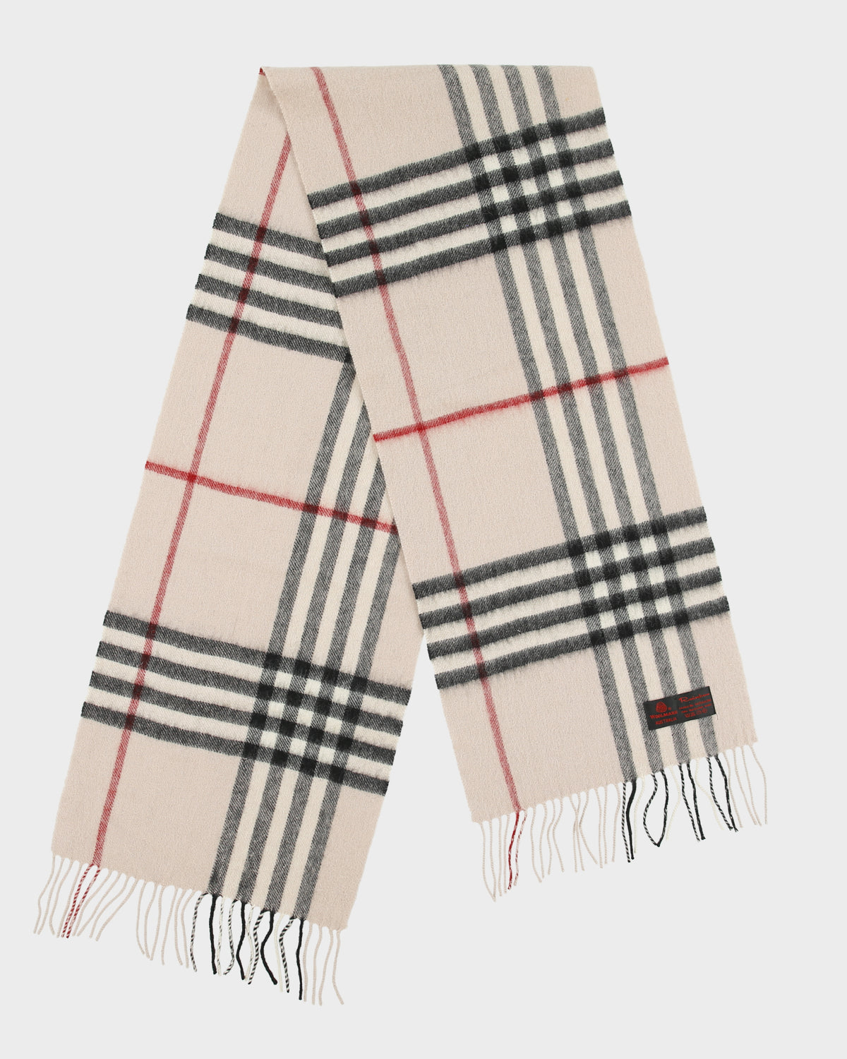 Vintage Rainbow Wool Checked Scarf