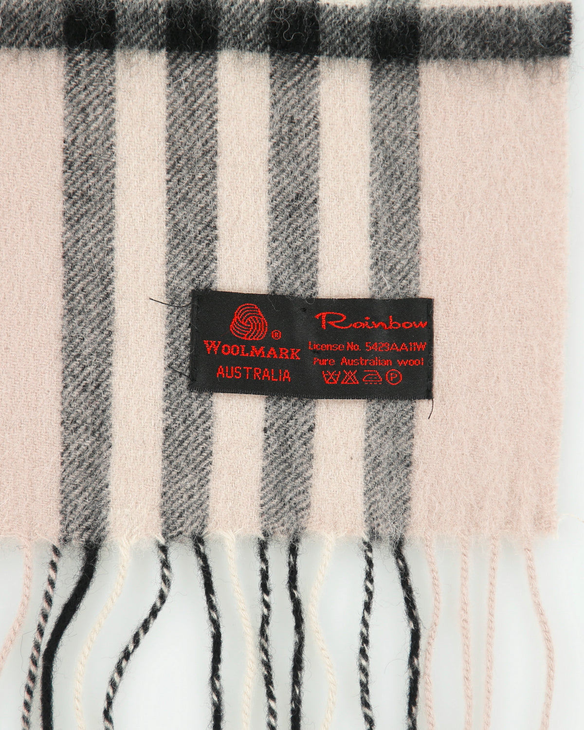Vintage Rainbow Wool Checked Scarf