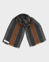 DS Coach Herringbone Striped Wool Knit Fringe Scarf
