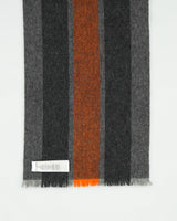 DS Coach Herringbone Striped Wool Knit Fringe Scarf