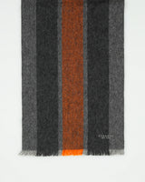 DS Coach Herringbone Striped Wool Knit Fringe Scarf