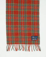 Vintage 1990s Polo Ralph Lauren Tartan Wool Made In Scotland Logo Knit Fringe Scarf