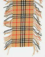 Vintage Y2K 00s Burberry Cashmere Knit Made In England Double Fringe Scarf