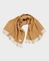 Acne Studios Tan Oversized Wool Knit Fringe Scarf