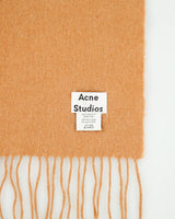 Acne Studios Tan Oversized Wool Knit Fringe Scarf