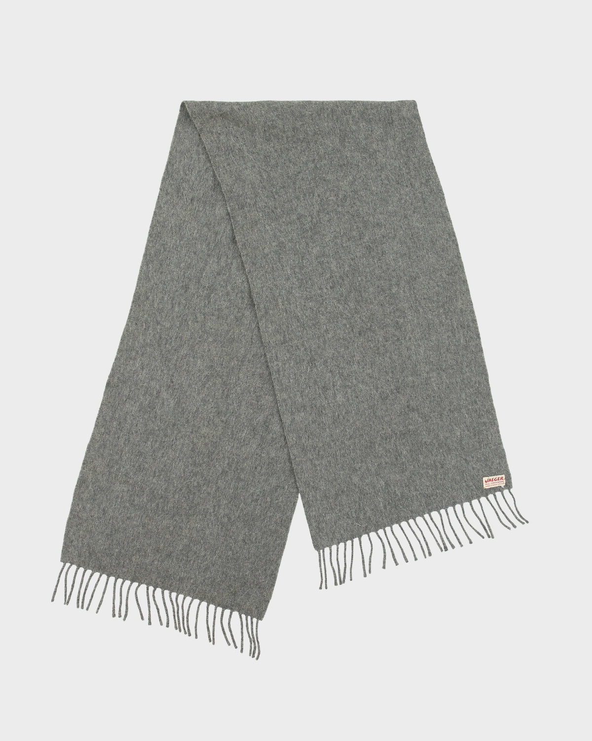 Vintage 1960s Jaeger Cashmere Made In GB Fringe Knit Scarf