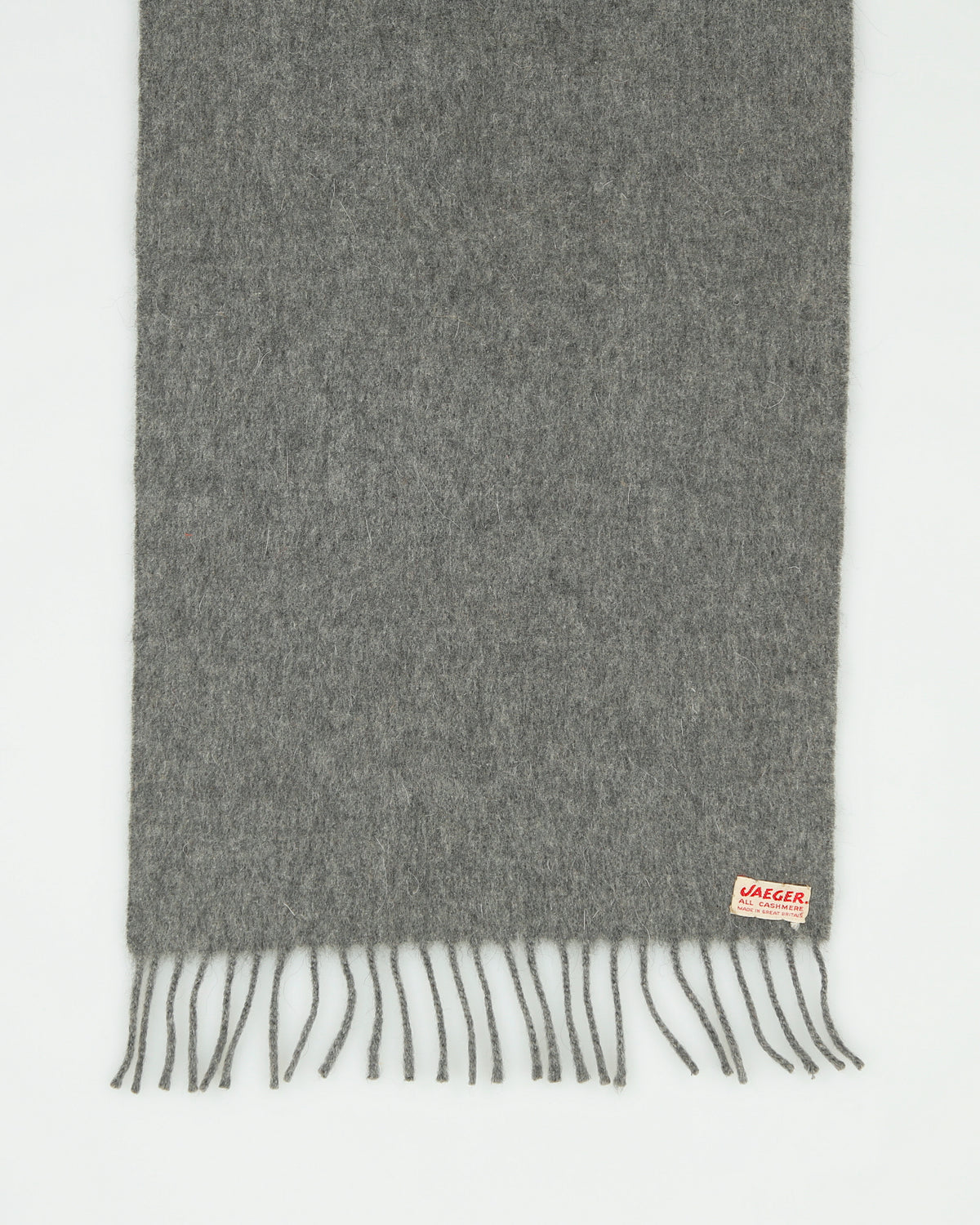 Vintage 1960s Jaeger Cashmere Made In GB Fringe Knit Scarf