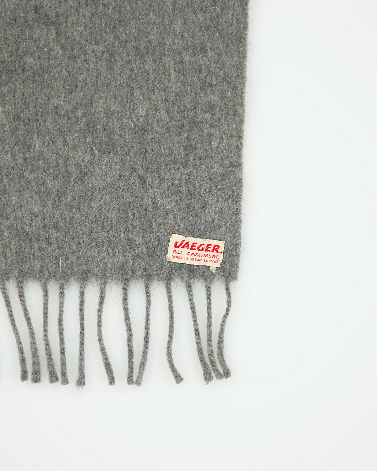Vintage 1960s Jaeger Cashmere Made In GB Fringe Knit Scarf