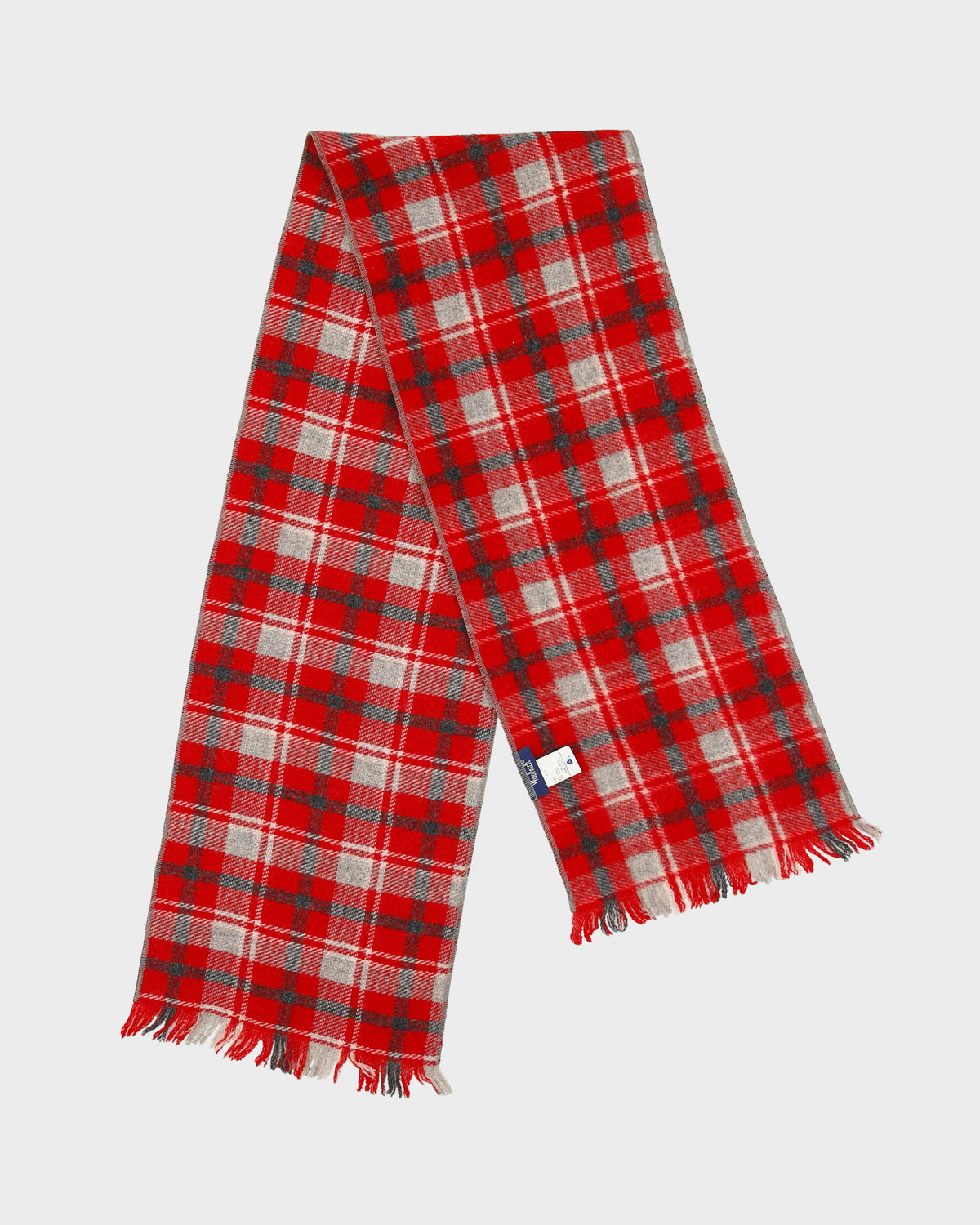 Vintage 1990s Woolrich Tartan Plaid Wool Made In USA Fringe Knit Scarf