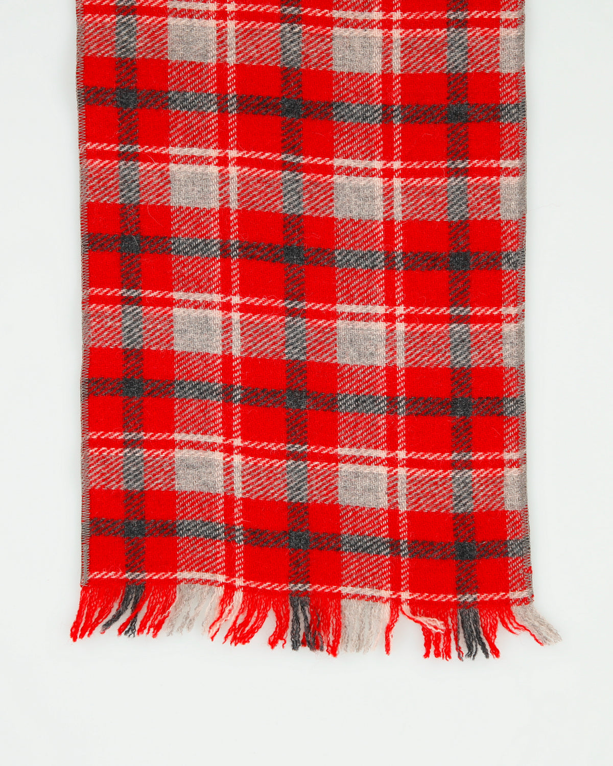 Vintage 1990s Woolrich Tartan Plaid Wool Made In USA Fringe Knit Scarf