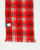 Vintage 1990s Woolrich Tartan Plaid Wool Made In USA Fringe Knit Scarf