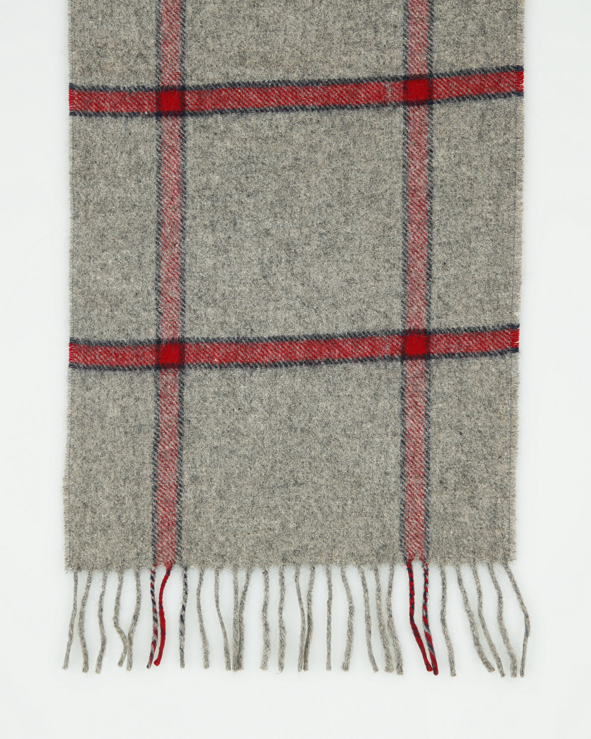 Vintage 1980s The Bay Hudson's Bay Company Check Cashmere Fringe Knit Scarf