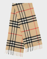 Vintage Burberry Large Nova Check Cashmere Knit Made In Scotland Fringe Scarf