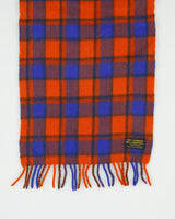 Vintage 1990s Plaid Cashmere Wool Knit Made In Scotland Fringe Scarf