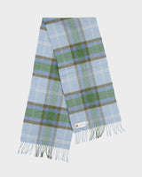 Vintage John Hanly Tartan Plaid Lambswool Knit Made In Ireland Fringe Scarf